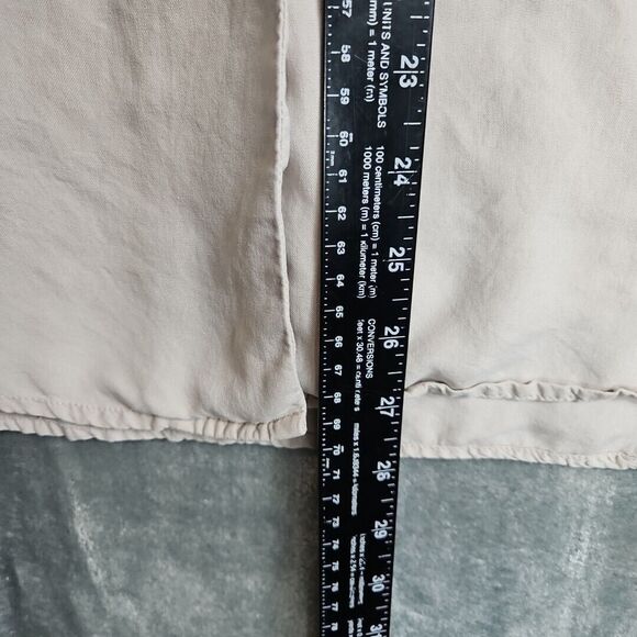 Laura Scott Beige Xl 100% silk blouse short sleeve button front - Picture 2 of 8